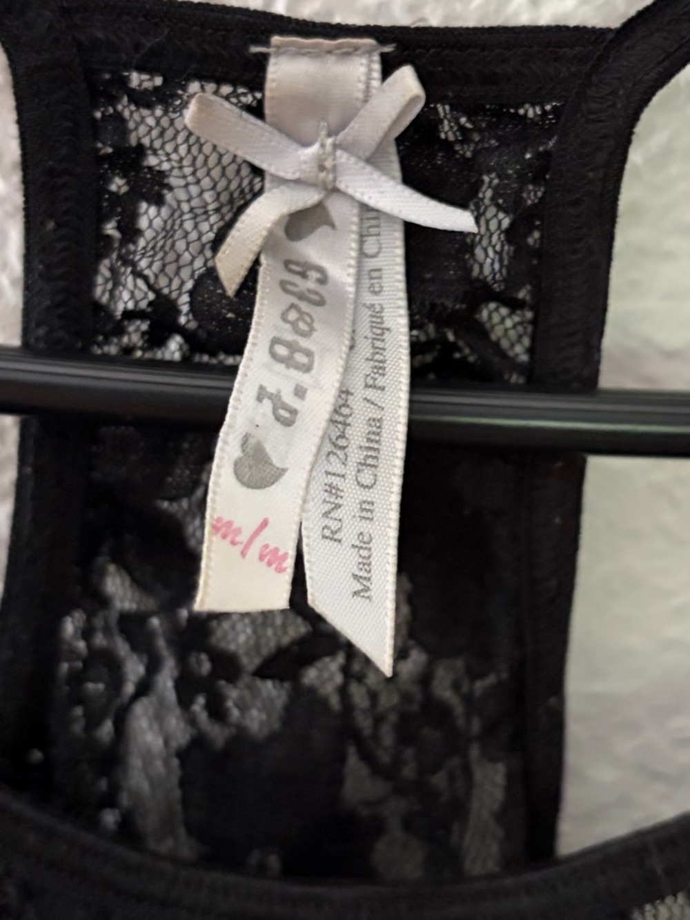 Black Lace Racerback Cami - Picture 3 of 3